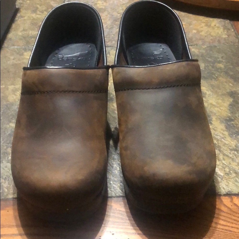 Dansko Professional Antique Black/Brown Clogs